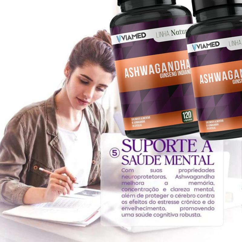 Ashwagandha 120 Cápsulas 500mg Original Viamed